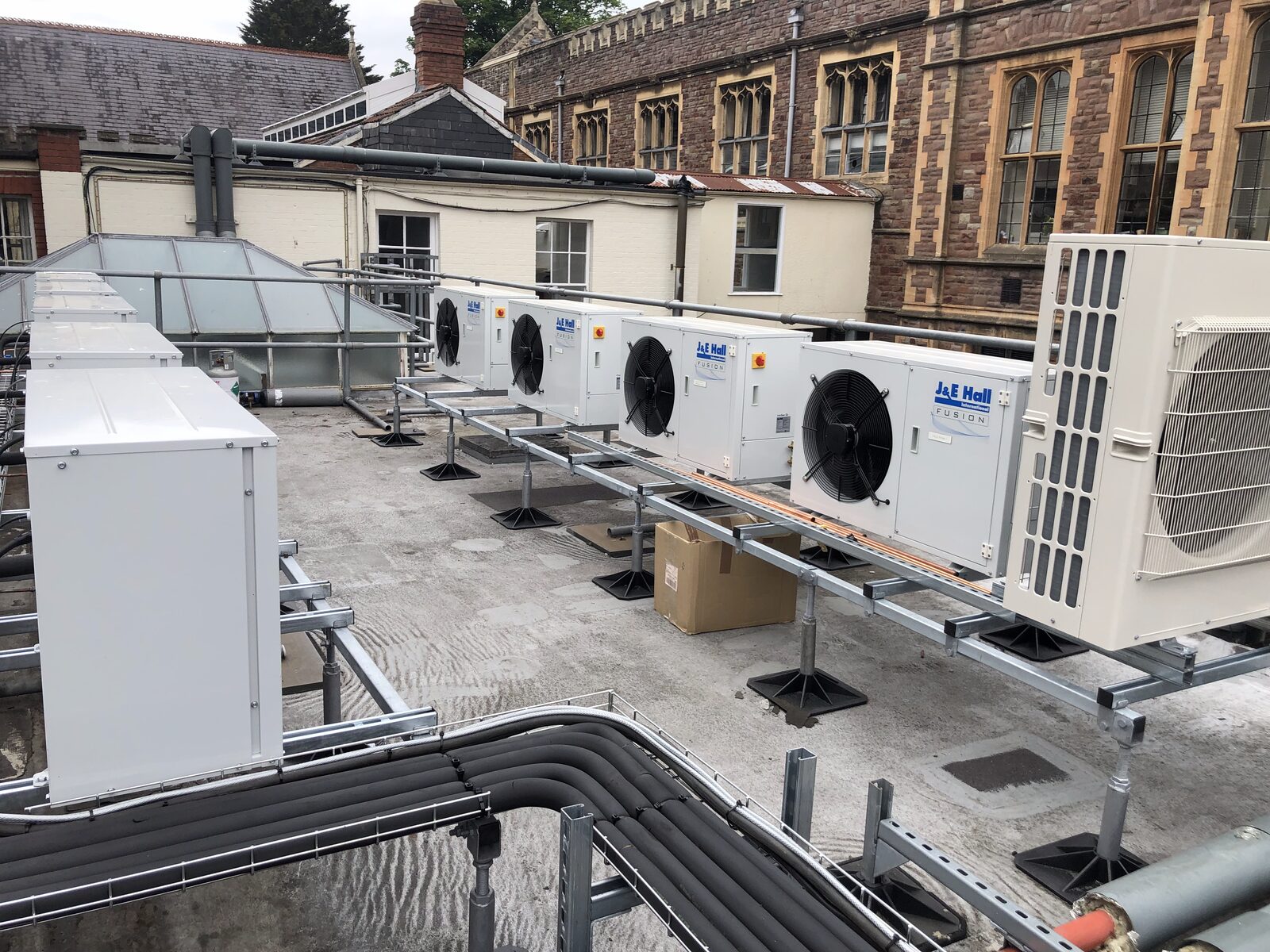 Heritage Building Installation - Rooftop condensers on period commercial building